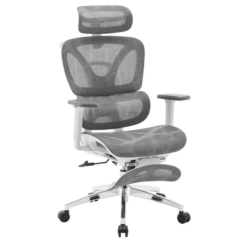 Fauteuil de bureau ergonomique en maille avec accoudoirs 3D réglables, chaise d'ordinateur de bureau à dossier haut, roulettes escamotables, fauteuil pivotant confortable