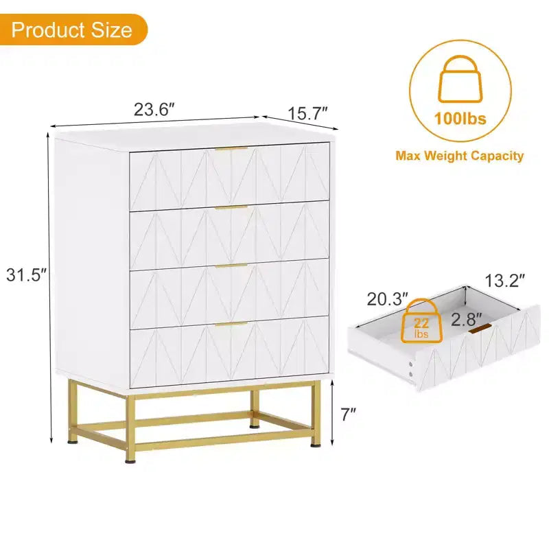 Commode en tissu à 4 tiroirs pour chambre à coucher, petite unité de rangement avec plateau en bois, table de chevet/d'appoint moderne