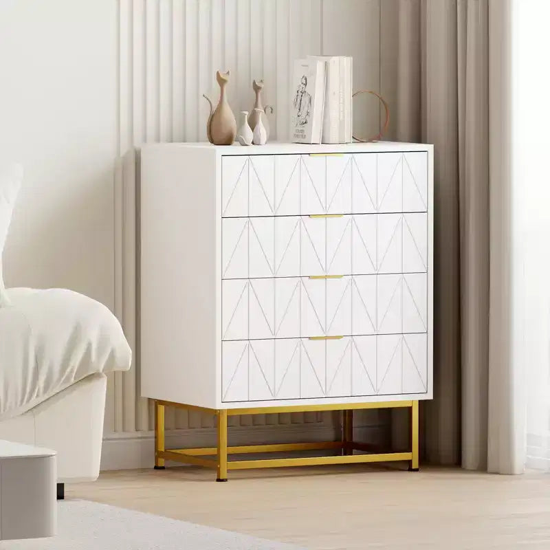 Commode en tissu à 4 tiroirs pour chambre à coucher, petite unité de rangement avec plateau en bois, table de chevet/d'appoint moderne