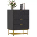 4-Drawer Fabric Dresser for Bedroom, Small Storage Chest with Wood Top, Modern Nightstand End Table