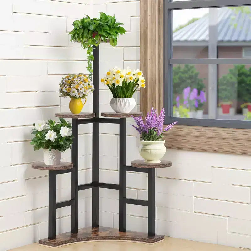 Support de plante de 110 cm 6 grands panneaux ronds Conception haute-basse adaptée à la lumière du soleil