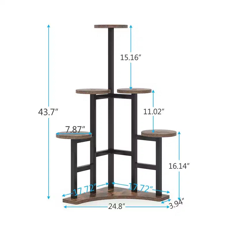 Support de plante de 110 cm 6 grands panneaux ronds Conception haute-basse adaptée à la lumière du soleil