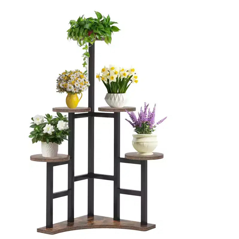 Support de plante de 110 cm 6 grands panneaux ronds Conception haute-basse adaptée à la lumière du soleil