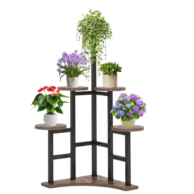 Support de plante de 110 cm 6 grands panneaux ronds Conception haute-basse adaptée à la lumière du soleil