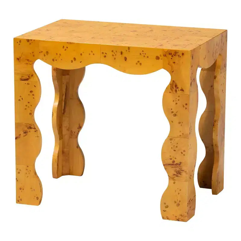Table d'appoint en bois véritable de ronce moderne et contemporaine Huxley