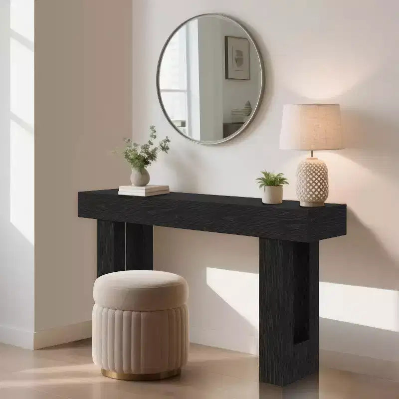 Console rustique de 63 po, longue table de chevet derrière le canapé, table d'entrée en bois