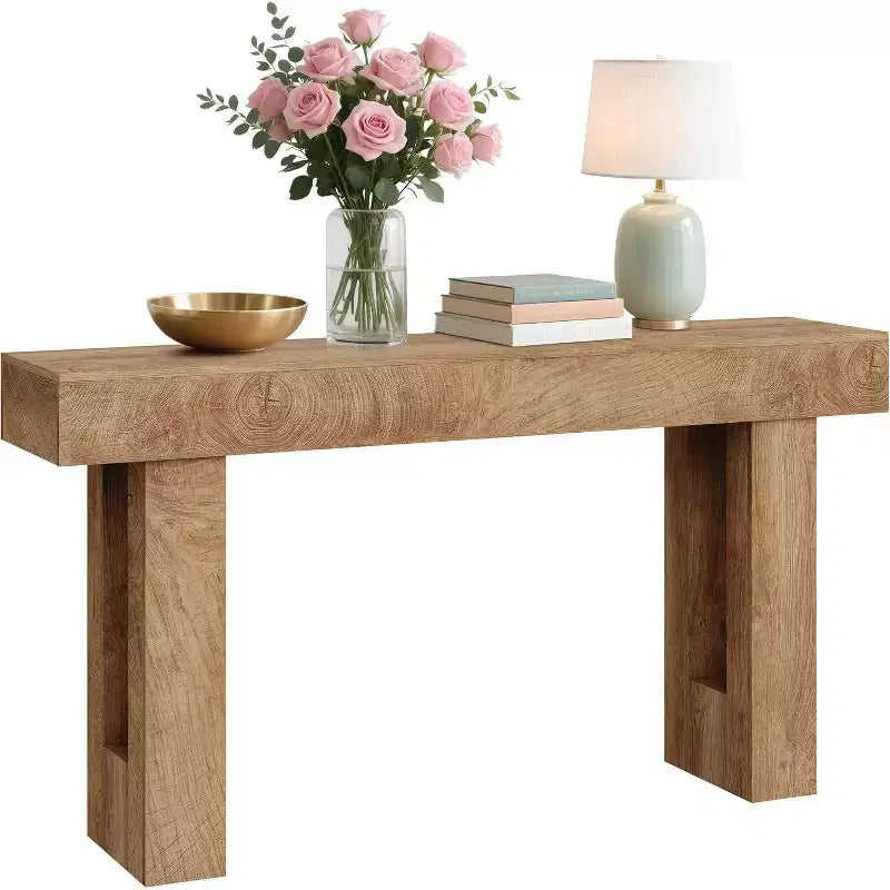 Console rustique de 63 po, longue table de chevet derrière le canapé, table d'entrée en bois