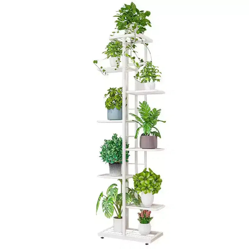 Étagère à plantes d'intérieur, étagère à plantes en métal à 8 niveaux, haute, pour plusieurs plantes d'intérieur, 141 cm, grandes étagères d'angle de présentation