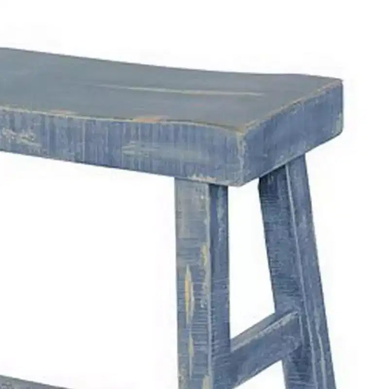 Banc de bar haut de 84 cm de large | Pieds en tréteaux avec repose-pieds | Bois d'acajou