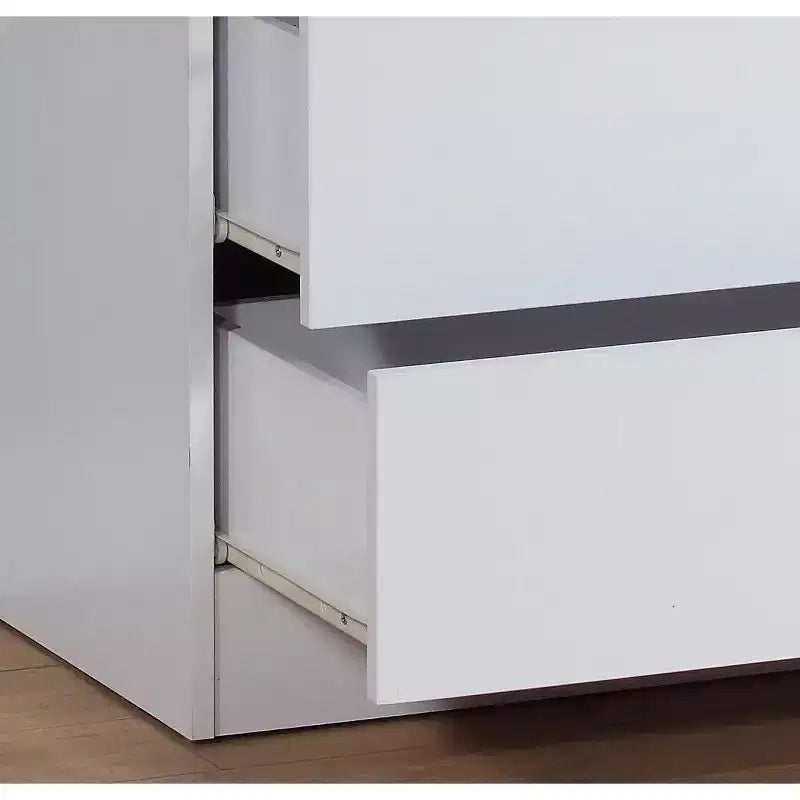Commode de chambre haute et étroite, minimaliste et moderne, à 5 tiroirs avec poignées métalliques et tiroir supérieur verrouillable, pour chambre à coucher ou entrée