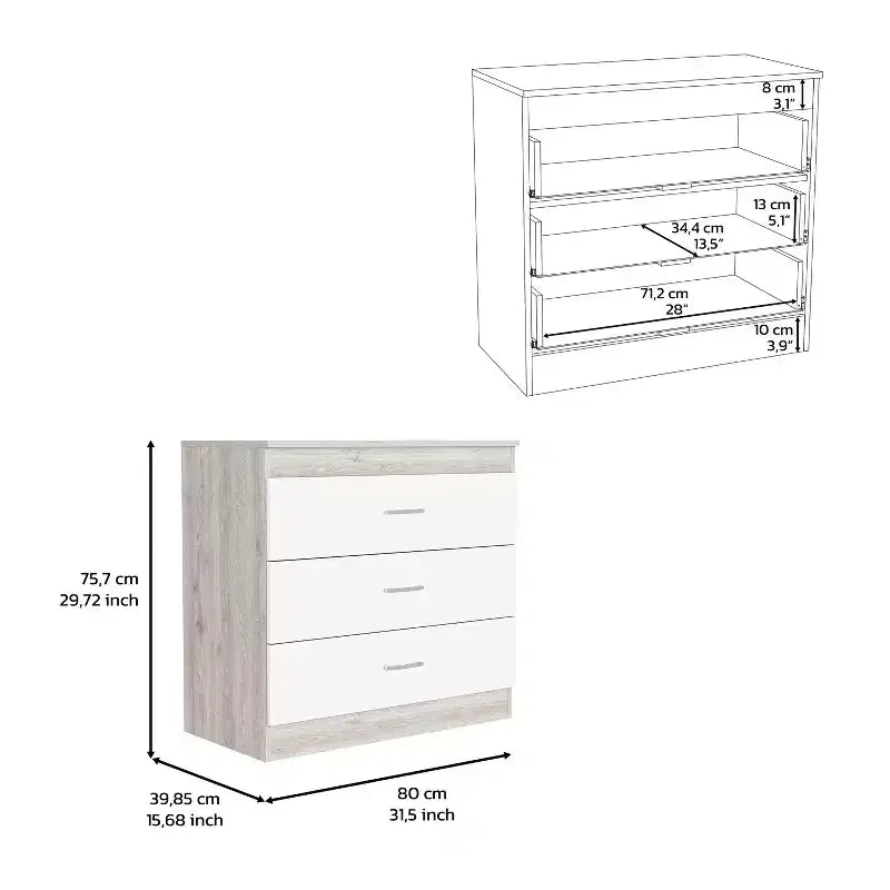 Commode de chambre haute et étroite, minimaliste et moderne, à 5 tiroirs avec poignées métalliques et tiroir supérieur verrouillable, pour chambre à coucher ou entrée