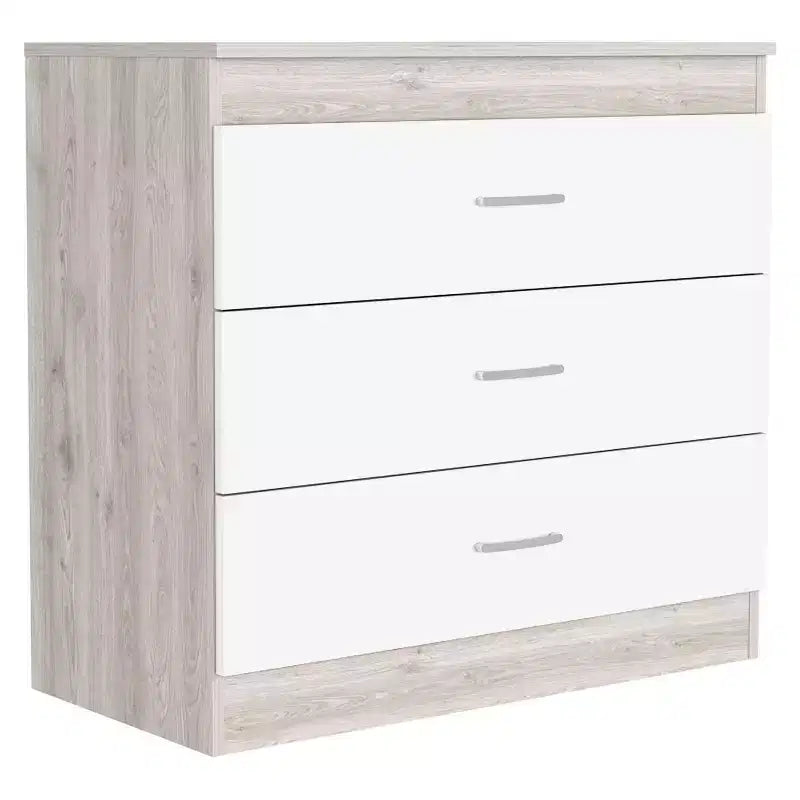 Commode de chambre haute et étroite, minimaliste et moderne, à 5 tiroirs avec poignées métalliques et tiroir supérieur verrouillable, pour chambre à coucher ou entrée