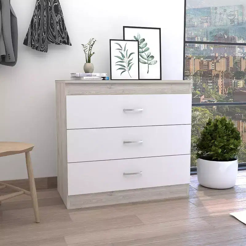 Commode de chambre haute et étroite, minimaliste et moderne, à 5 tiroirs avec poignées métalliques et tiroir supérieur verrouillable, pour chambre à coucher ou entrée