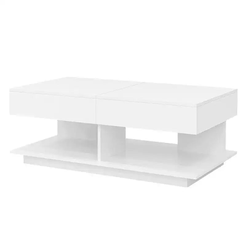 Table basse relevable avec rangement intégré, extensible de 41,3 à 76,7, pièce maîtresse multifonctionnelle pour salon