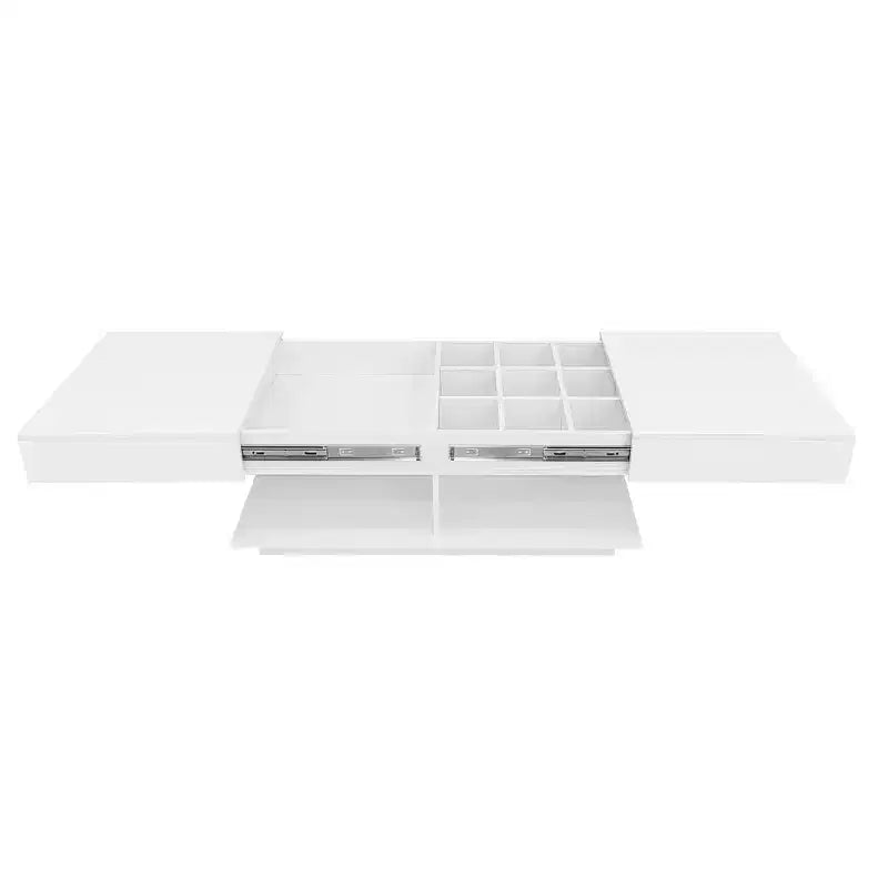 Table basse relevable avec rangement intégré, extensible de 41,3 à 76,7, pièce maîtresse multifonctionnelle pour salon