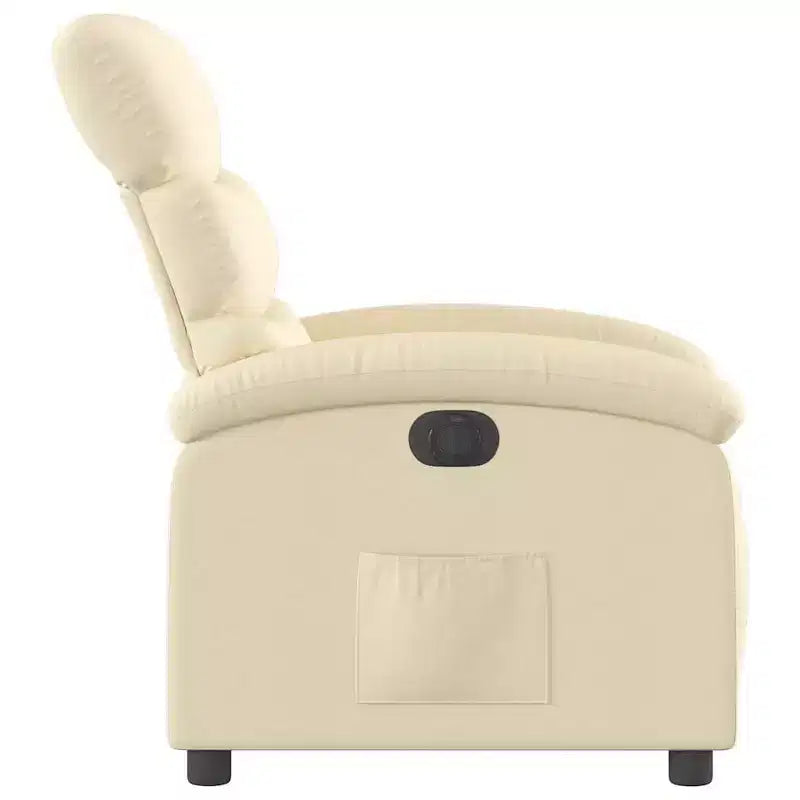 Fauteuil inclinable électrique - Fauteuil réglable en tissu crème avec repose-pieds motorisé, pochette latérale et rembourrage épais pour salon, chambre à coucher