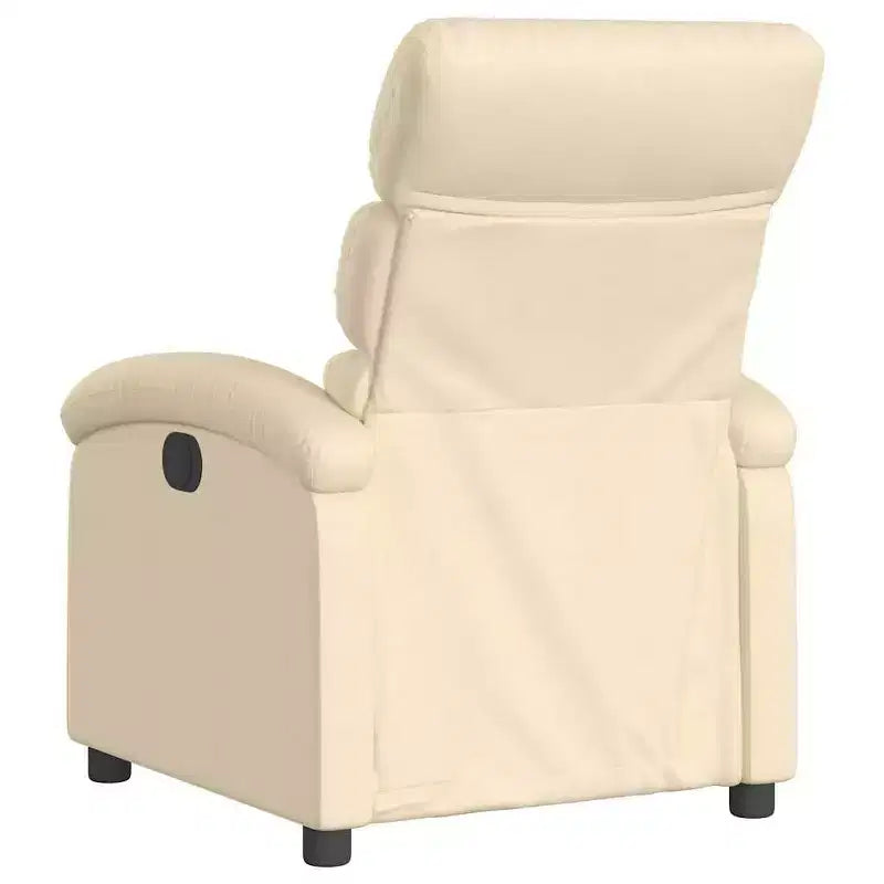 Fauteuil inclinable électrique - Fauteuil réglable en tissu crème avec repose-pieds motorisé, pochette latérale et rembourrage épais pour salon, chambre à coucher