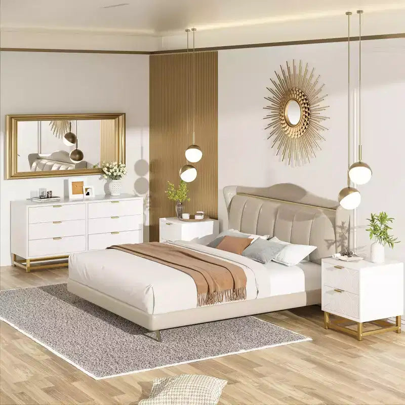 Petite commode à 2 tiroirs avec base en métal doré pour salon, couloir, entrée, table de chevet