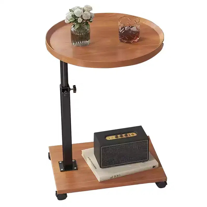 Table basse en forme de C, table d'appoint rotative à 360° pour petits espaces, table de chevet ronde mobile réglable en hauteur pour salon et chambre