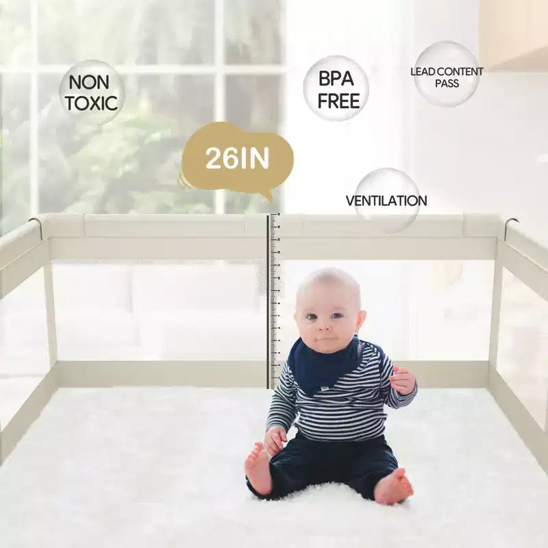 Parc Bébés 59x59in Sûr et Durable pour Bébés et Tout-petits, Utilisation Intérieure et Extérieure, Parfait pour le Jeu et l'Apprentissage