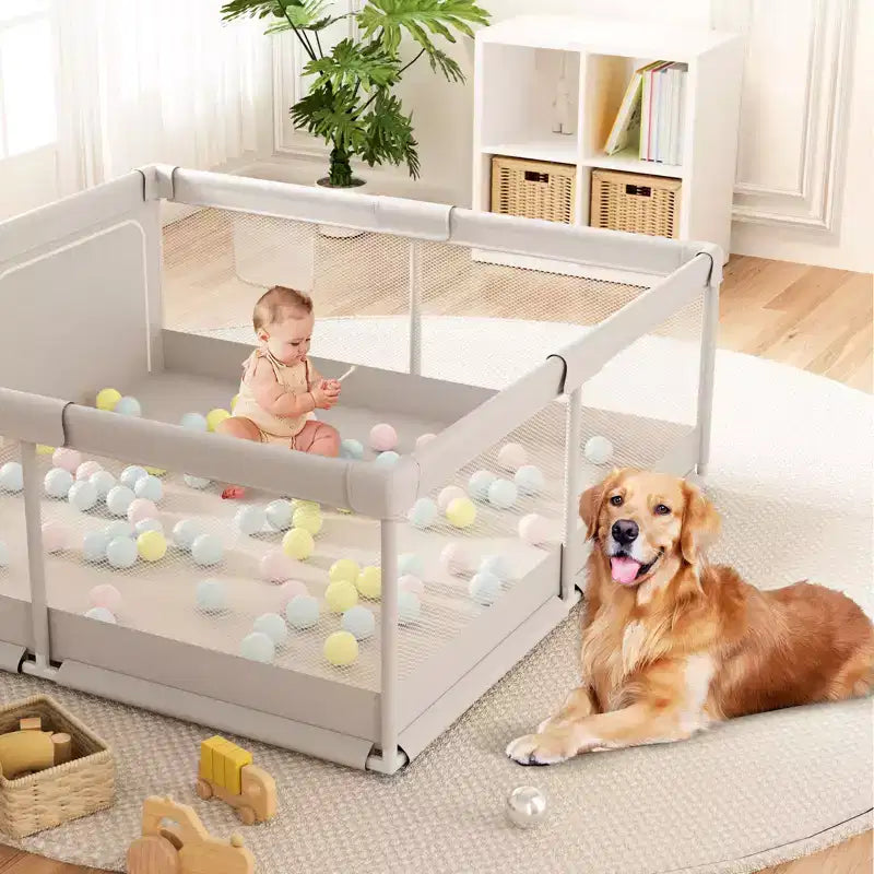 Parc Bébés 59x59in Sûr et Durable pour Bébés et Tout-petits, Utilisation Intérieure et Extérieure, Parfait pour le Jeu et l'Apprentissage