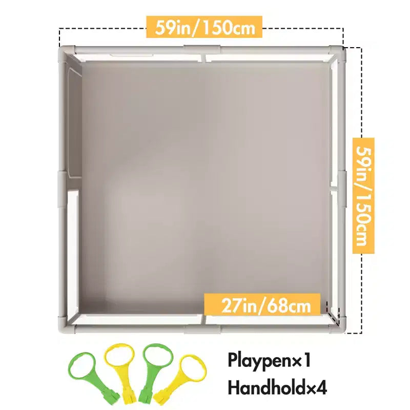 Parc Bébés 59x59in Sûr et Durable pour Bébés et Tout-petits, Utilisation Intérieure et Extérieure, Parfait pour le Jeu et l'Apprentissage