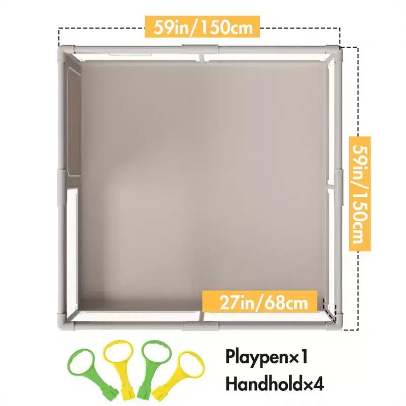 Parc Bébés 59x59in Sûr et Durable pour Bébés et Tout-petits, Utilisation Intérieure et Extérieure, Parfait pour le Jeu et l'Apprentissage