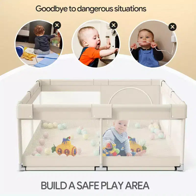 Parc Bébés 59x59in Sûr et Durable pour Bébés et Tout-petits, Utilisation Intérieure et Extérieure, Parfait pour le Jeu et l'Apprentissage