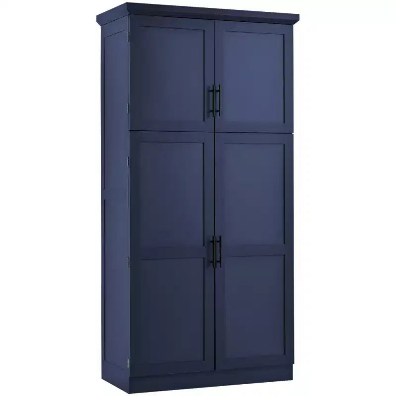 Meuble de rangement de cuisine autoportant de 35,5 po avec 4 portes et tiroirs coulissants