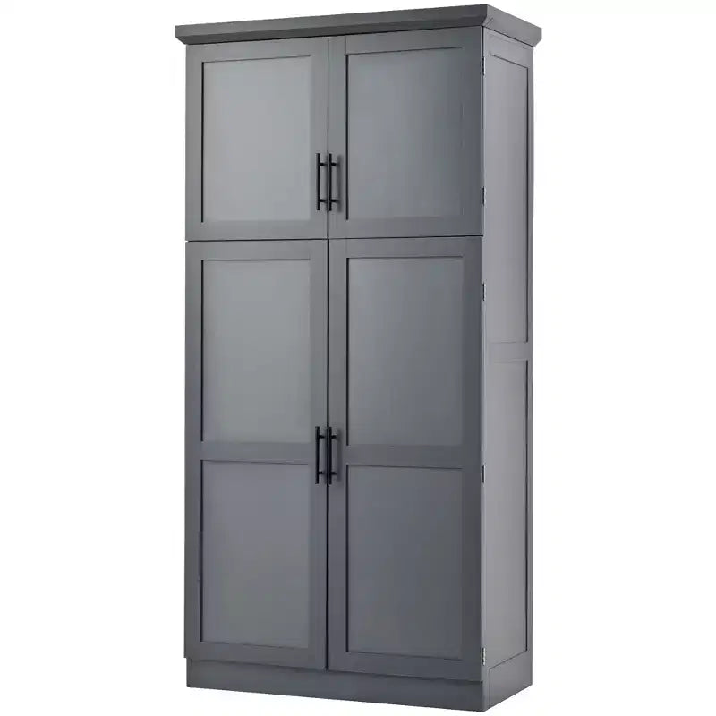 Meuble de rangement de cuisine autoportant de 35,5 po avec 4 portes et tiroirs coulissants