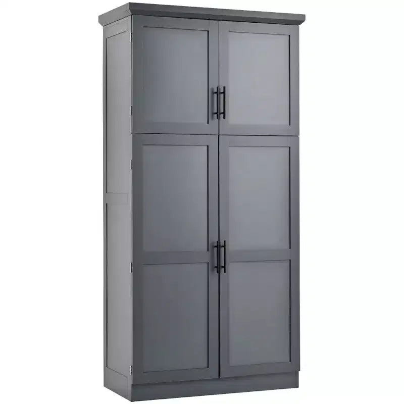 Meuble de rangement de cuisine autoportant de 35,5 po avec 4 portes et tiroirs coulissants