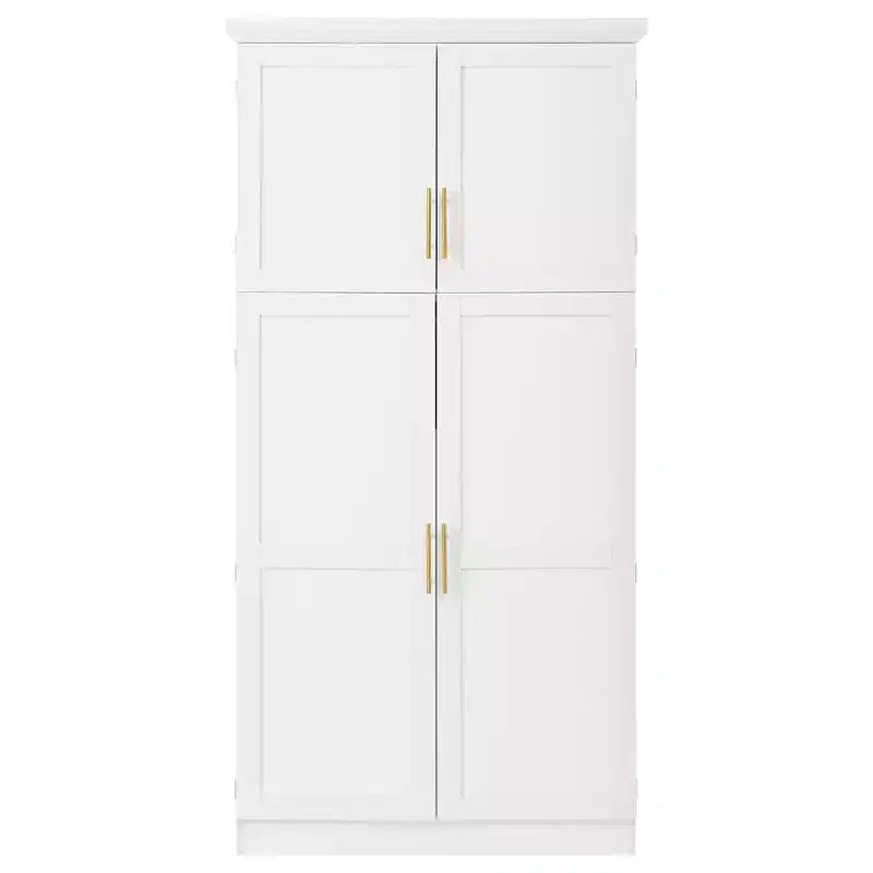 Meuble de rangement de cuisine autoportant de 35,5 po avec 4 portes et tiroirs coulissants