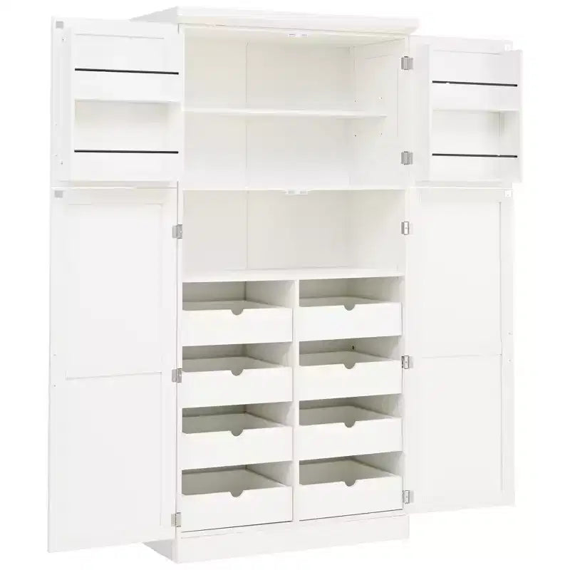 Meuble de rangement de cuisine autoportant de 35,5 po avec 4 portes et tiroirs coulissants