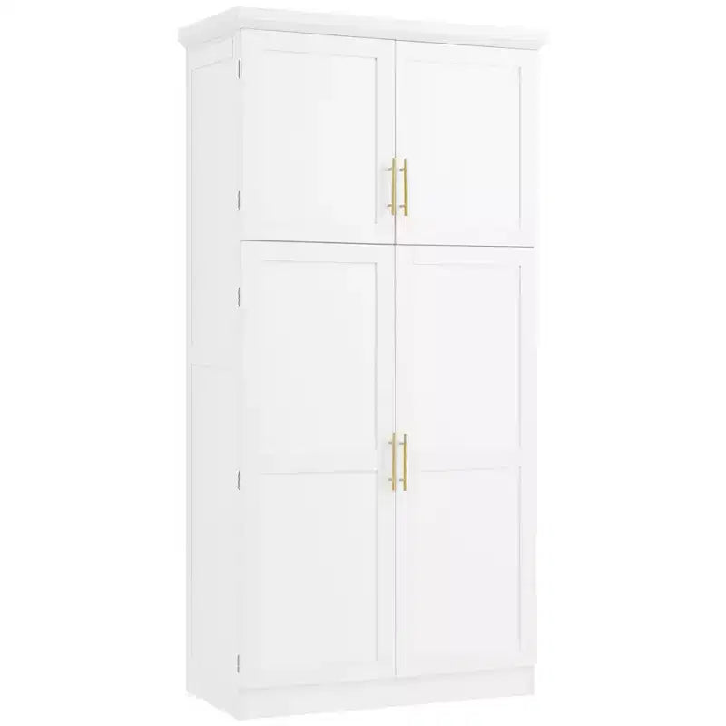 Meuble de rangement de cuisine autoportant de 35,5 po avec 4 portes et tiroirs coulissants