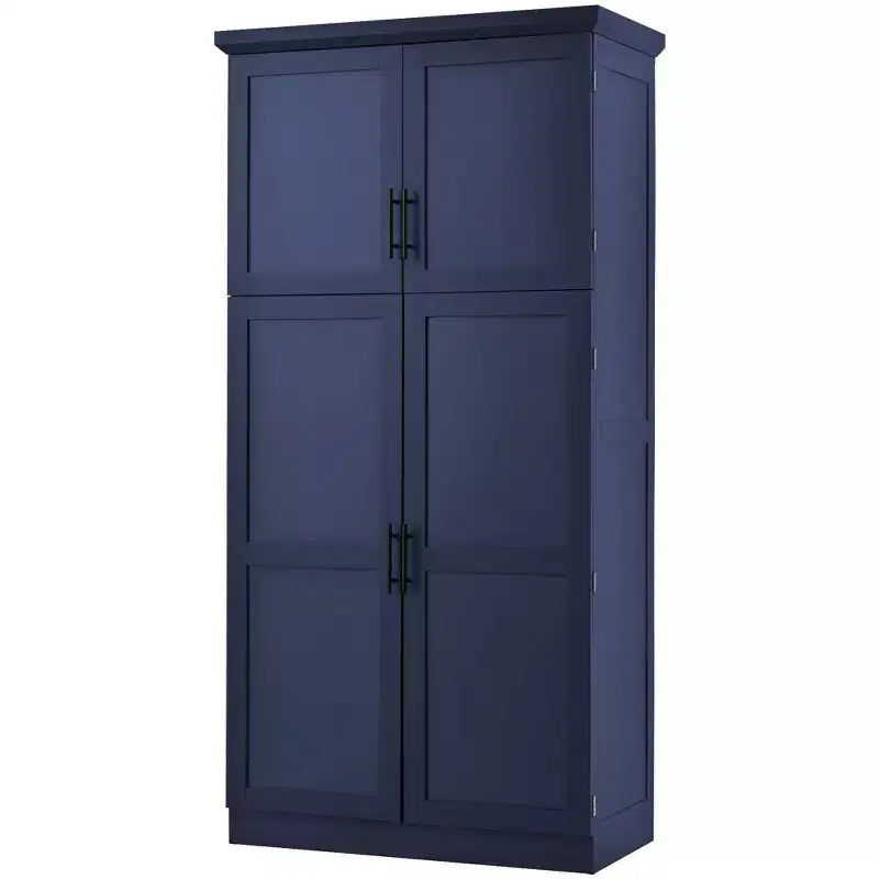 Meuble de rangement de cuisine autoportant de 35,5 po avec 4 portes et tiroirs coulissants