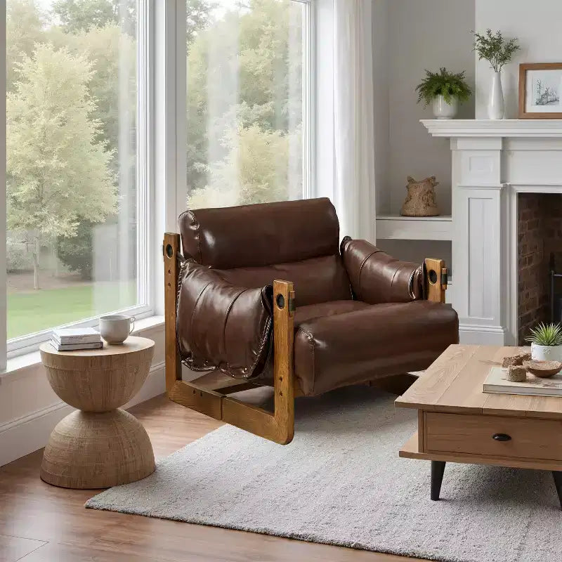 Chaise longue de relaxation en similicuir