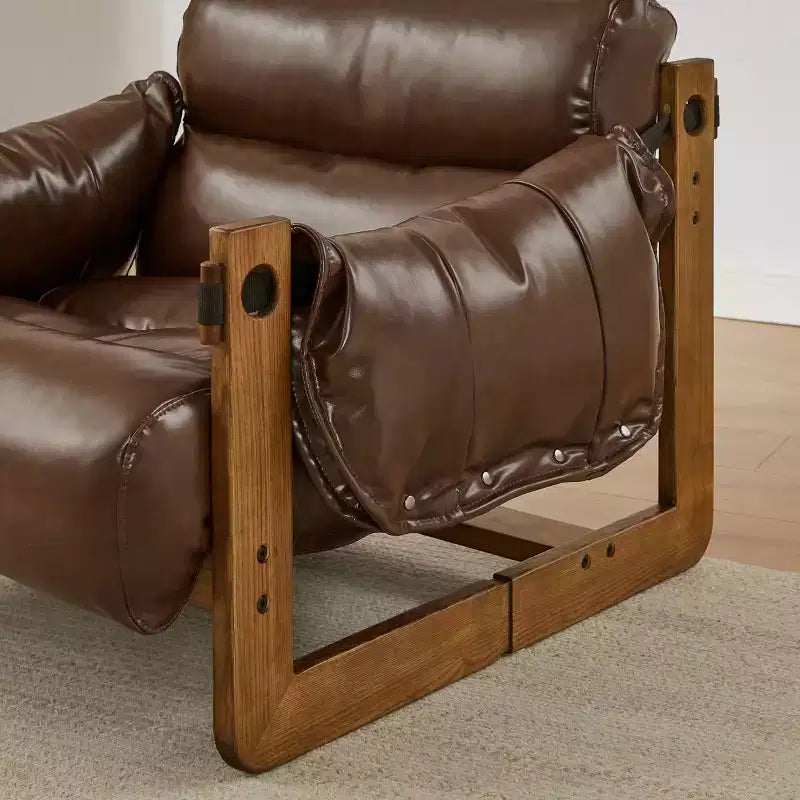 Chaise longue de relaxation en similicuir