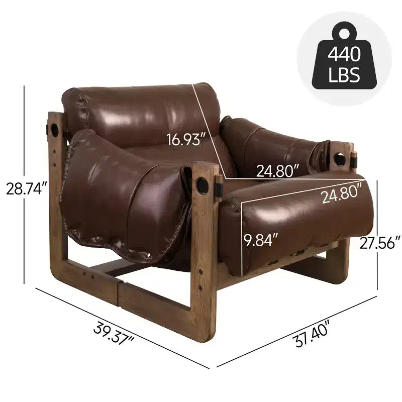 Chaise longue de relaxation en similicuir