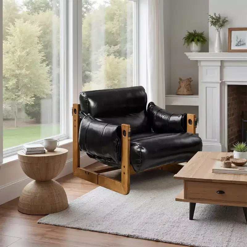 Chaise longue de relaxation en similicuir