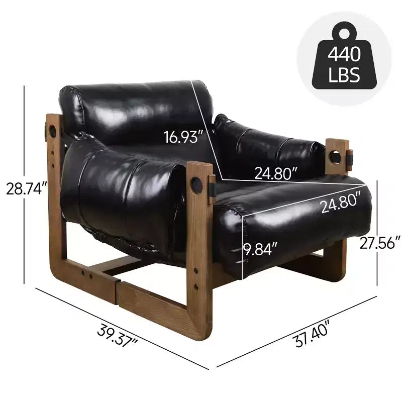 Chaise longue de relaxation en similicuir