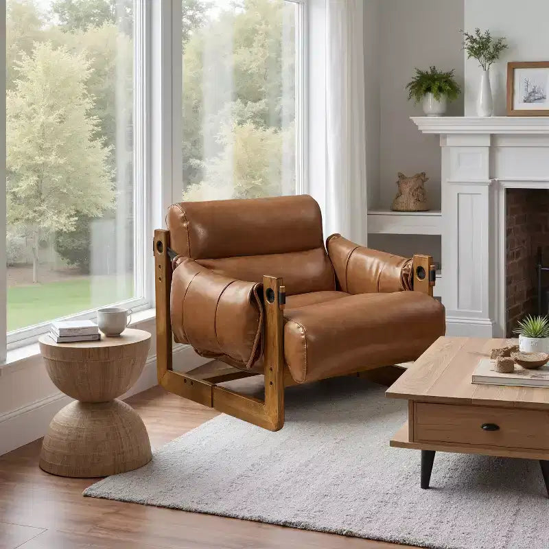 Chaise longue de relaxation en similicuir