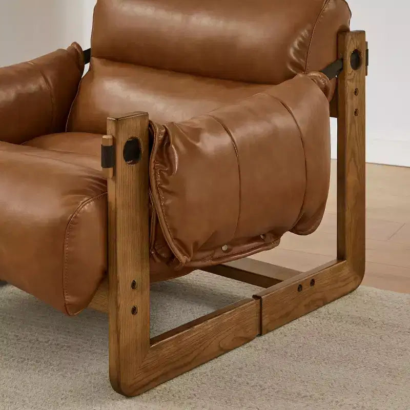 Chaise longue de relaxation en similicuir