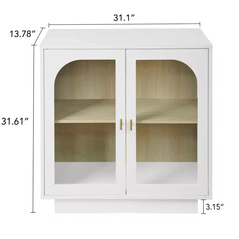 Meuble de rangement moderne Veatch avec portes en acrylique et étagère réglable