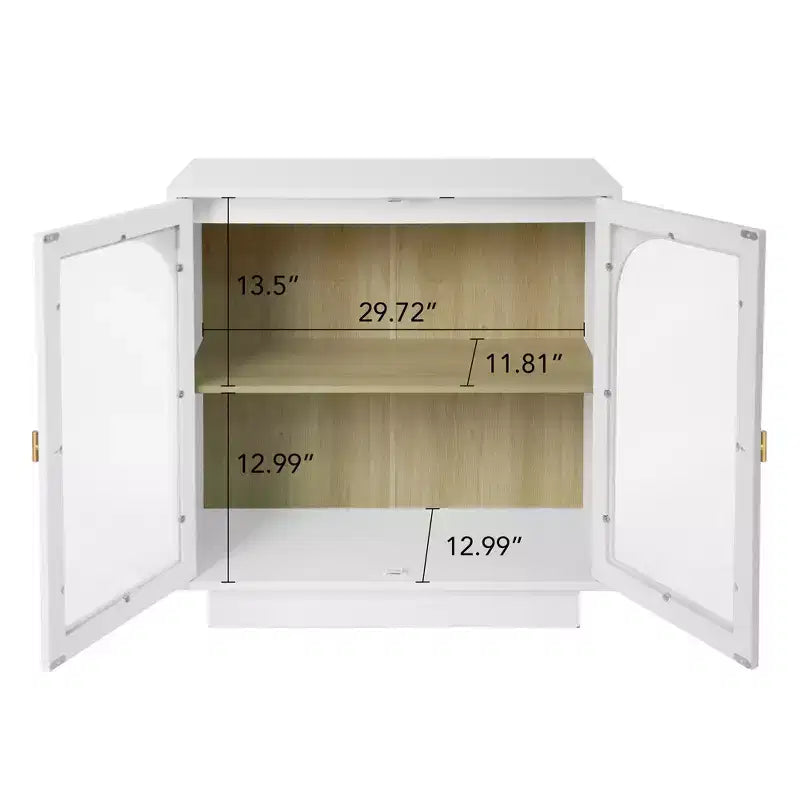 Meuble de rangement moderne Veatch avec portes en acrylique et étagère réglable