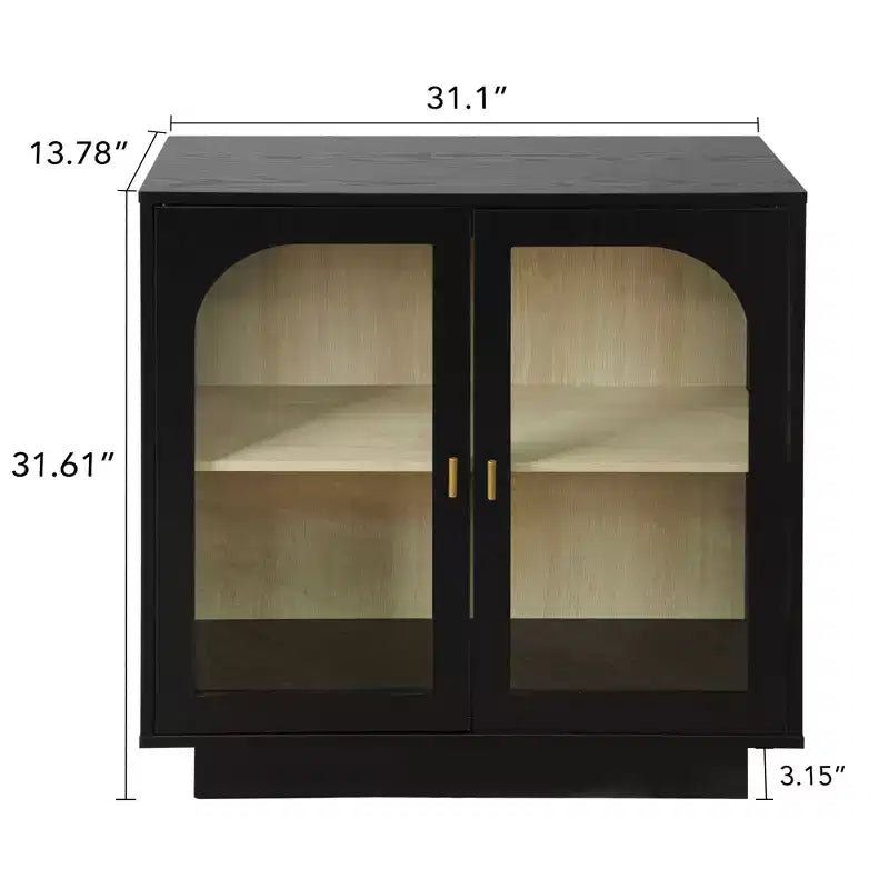 Meuble de rangement moderne Veatch avec portes en acrylique et étagère réglable