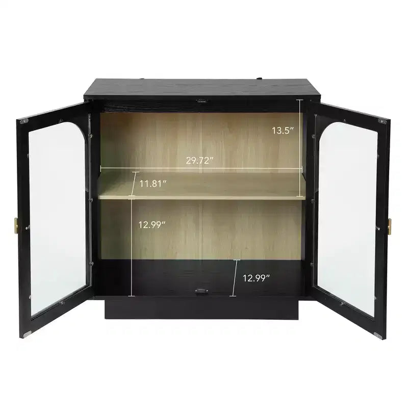 Meuble de rangement moderne Veatch avec portes en acrylique et étagère réglable