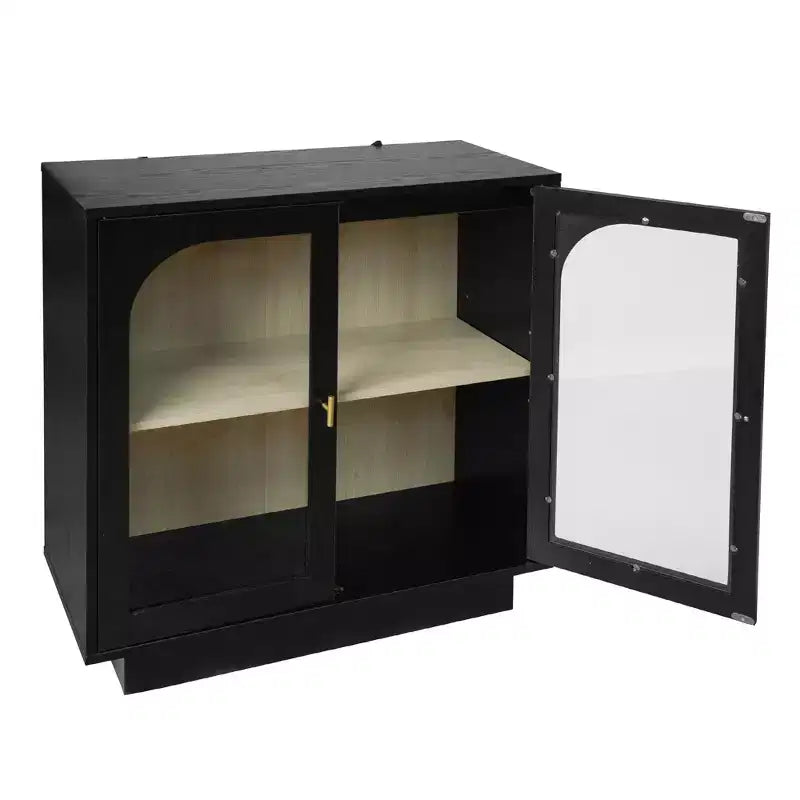 Meuble de rangement moderne Veatch avec portes en acrylique et étagère réglable