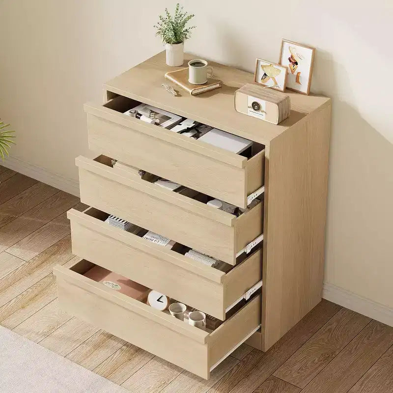 Commode 4 tiroirs pour chambre à coucher, commode moderne et simple, commode de rangement en bois avec tiroirs profonds pour salon, couloir, entrée.