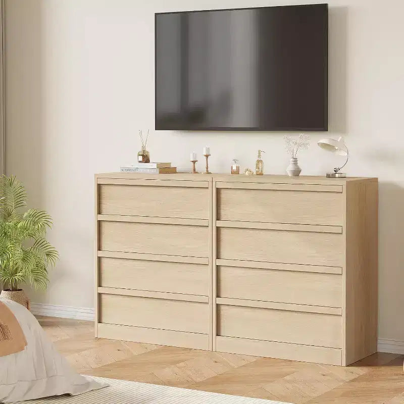 Commode 4 tiroirs pour chambre à coucher, commode moderne et simple, commode de rangement en bois avec tiroirs profonds pour salon, couloir, entrée.