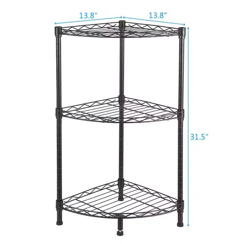 Étagère d'angle métallique grillagée 80 cm (H) x 35 cm (l) x 35 cm (P)
